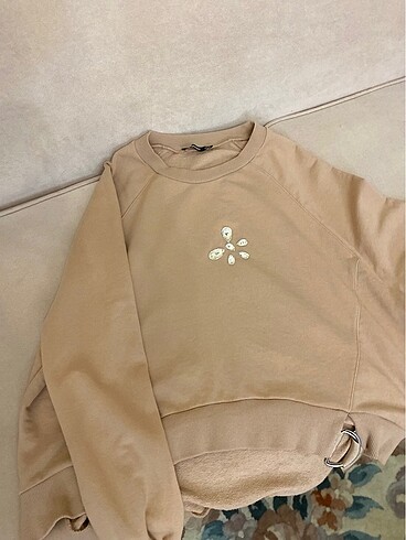 s Beden Önü Taş Detaylı Sweatshirt