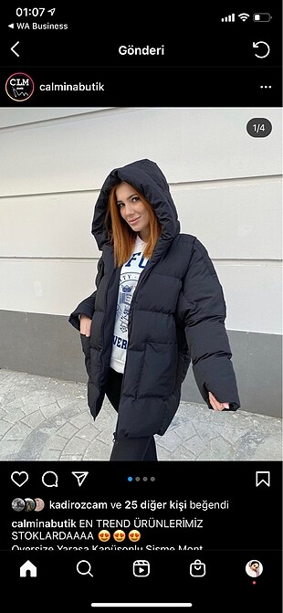 l Beden siyah Renk Oversize Yarasa Kapüşonlu şişme mont