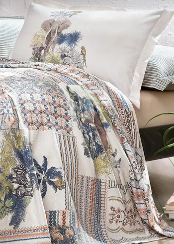 Etnik Desenli Pastel Renkli %100 Pamuk Pike Takımı - Görsel 2