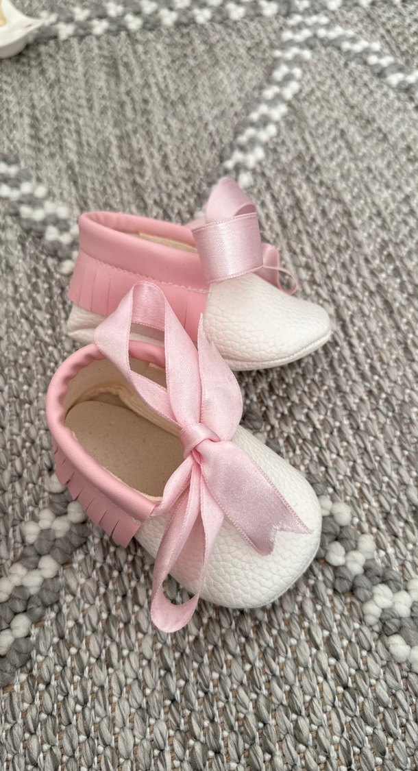Pembe Fiyonklu Bebek İlk Adım Ayakkabısı - Görsel 4
