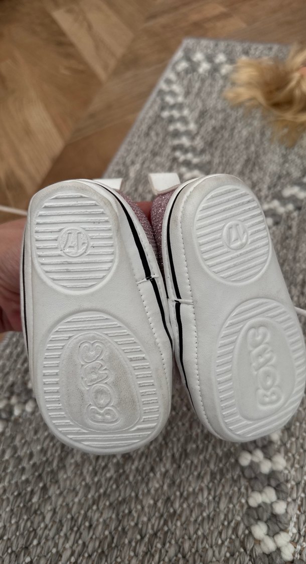 Pembe Örgü Kumaş Kız Bebek İlk Adım Ayakkabısı - Görsel 3