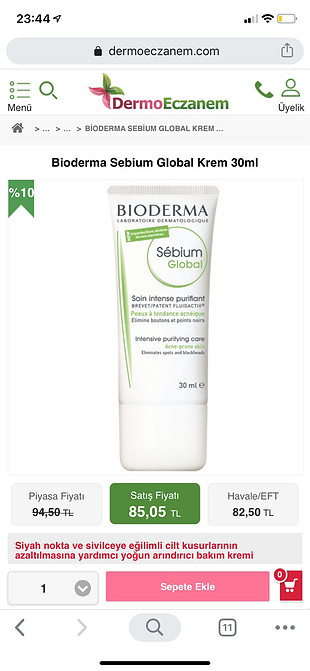 Bioderma Bioderma Sebium Global Crem