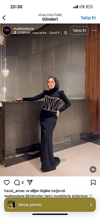 Siyah balık model abiye