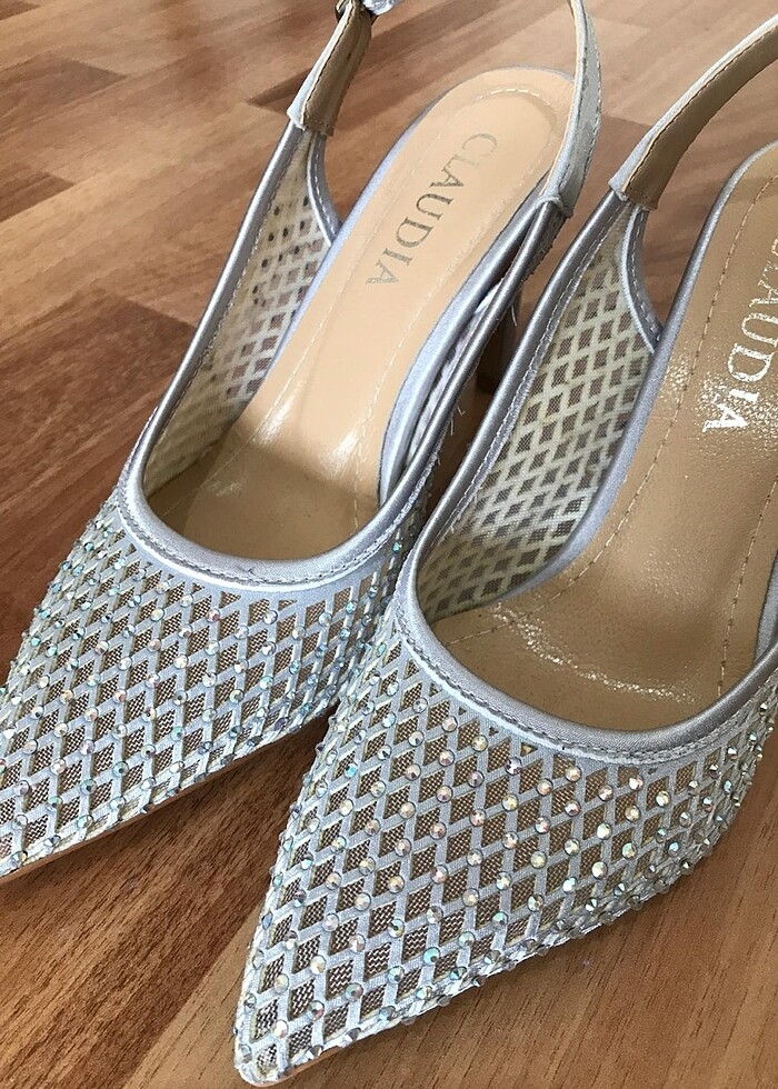 Taşlı abiye topuklu ayakkabı - Görsel 2