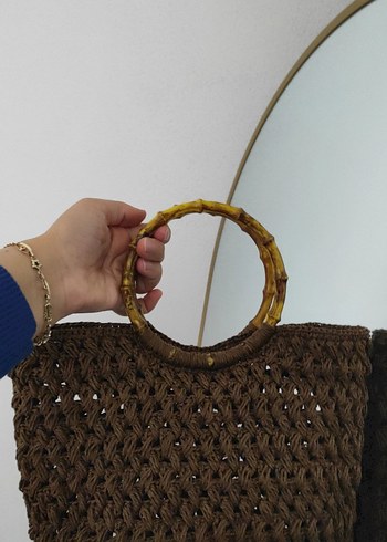 Zara Kahverengi Örgü Kadın Çanta