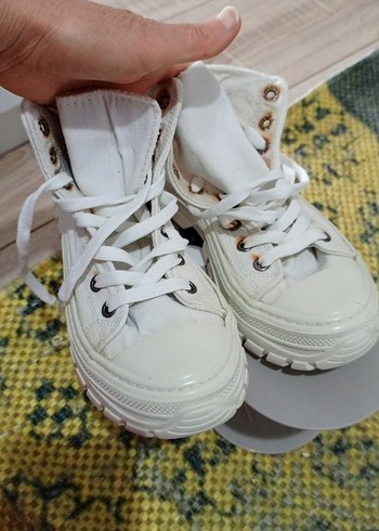 Beyaz Platform Topuklu Kadın Spor Ayakkabı - Görsel 3