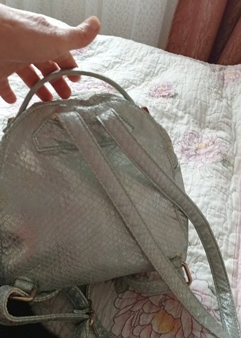 mudo turkuaz Yılan Desenli Deri Sırt Çantası - Görsel 3