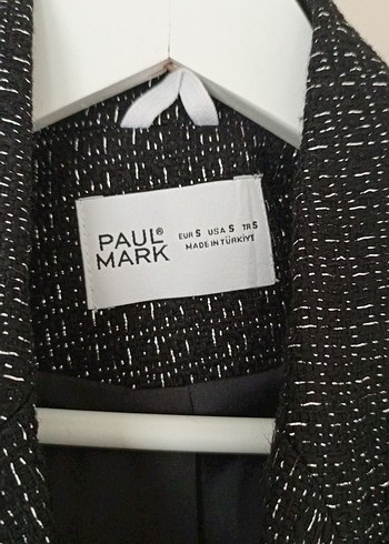 Desenli Siyah Düğmeli Kadın Blazer Ceket - Görsel 2