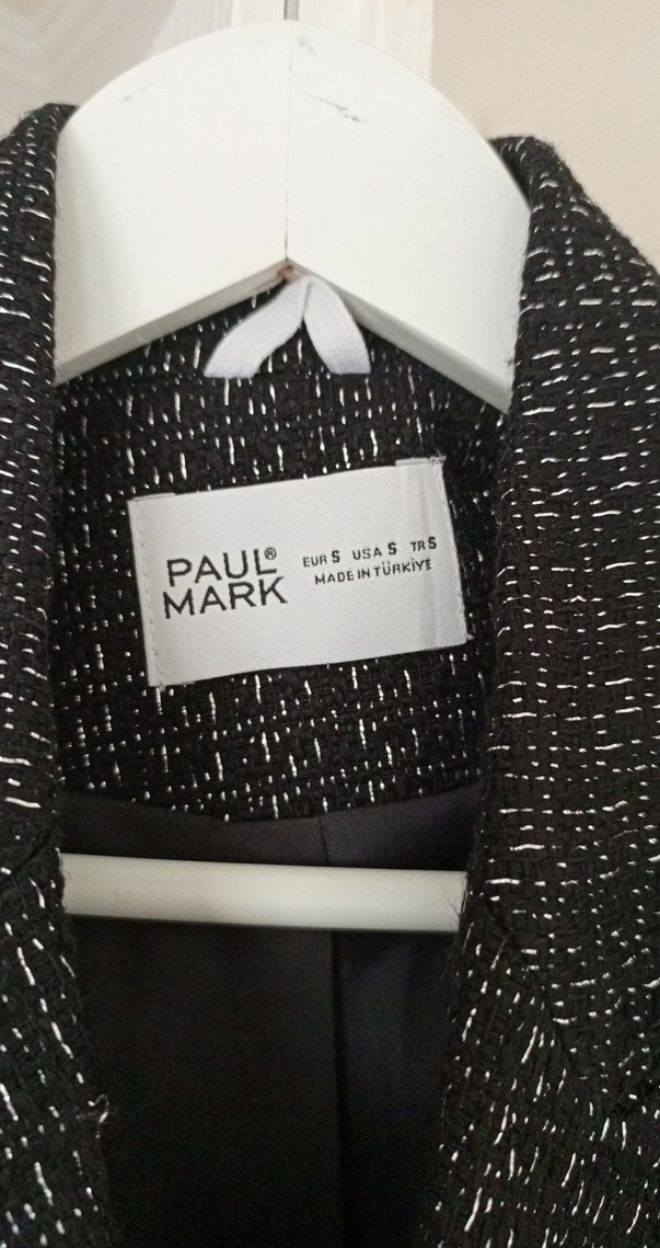 Desenli Siyah Düğmeli Kadın Blazer Ceket - Görsel 2