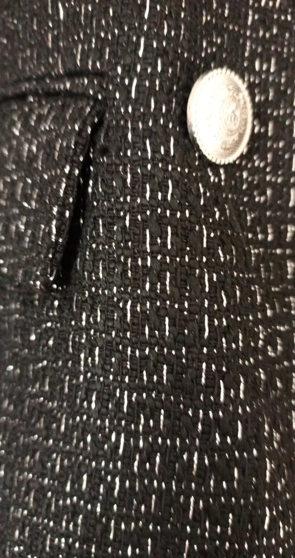 Desenli Siyah Düğmeli Kadın Blazer Ceket - Görsel 3