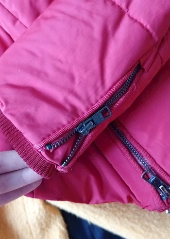 bershkaKürk Detaylı Pembe Kadın Kışlık Mont - Görsel 5