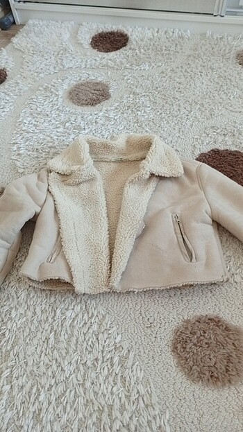 Crop biker ceket