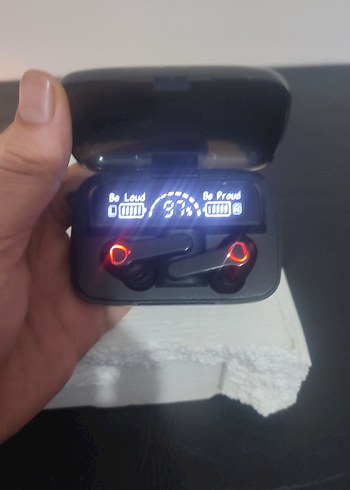 Siyah Kablosuz Kulaklıklar LED Ekranlı