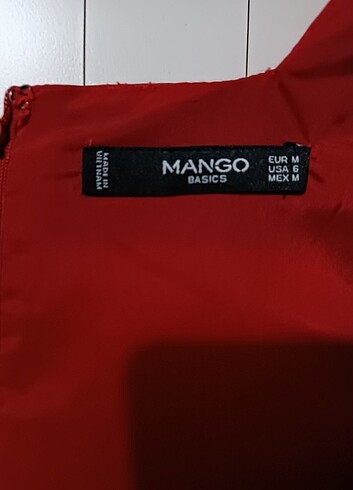 m Beden Mango kırmızı kısa elbise