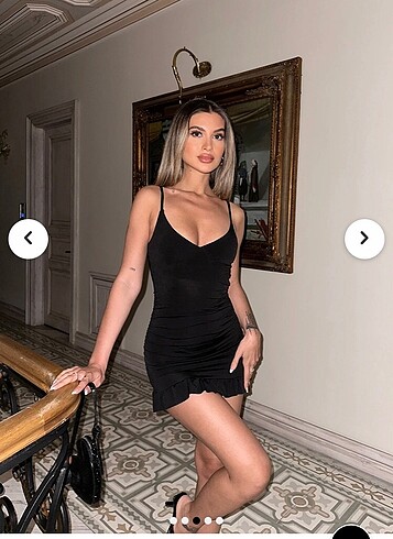 s Beden Siyah mini elbise