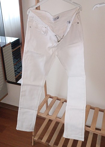 Beyaz Normal Boy Denim Erkek Pantolon - Görsel 2