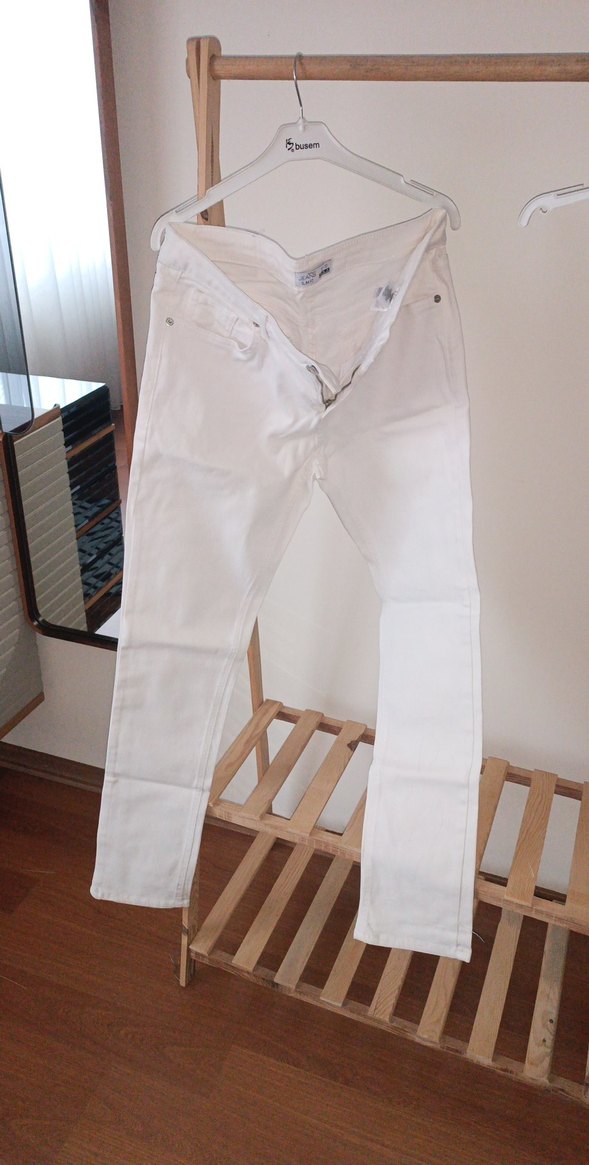 Beyaz Normal Boy Denim Erkek Pantolon - Görsel 2