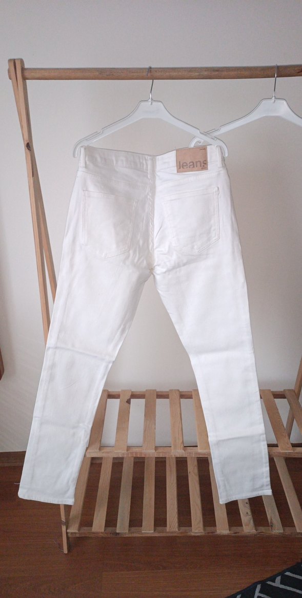 Beyaz Normal Boy Denim Erkek Pantolon - Görsel 4