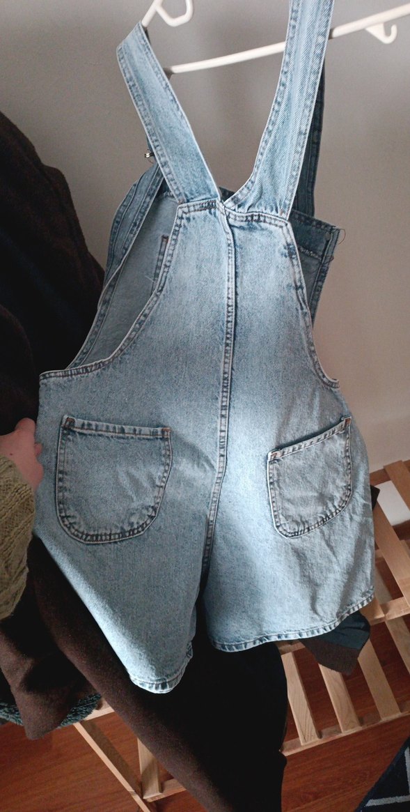 Kadın Mavi Kot Tulum Midi Boy Askılı - Görsel 2