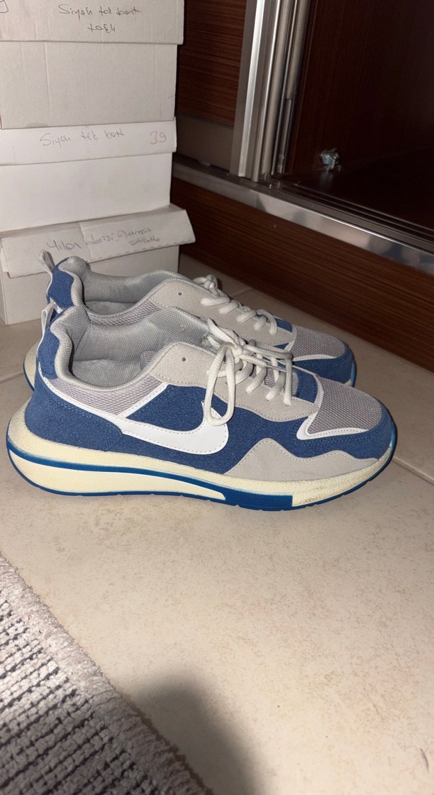 Lacivert  Bağcıklı erkek Spor Ayakkabı - Görsel 2