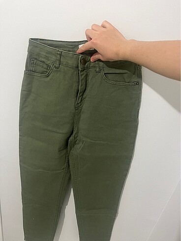 slim mom yeşil pantolon