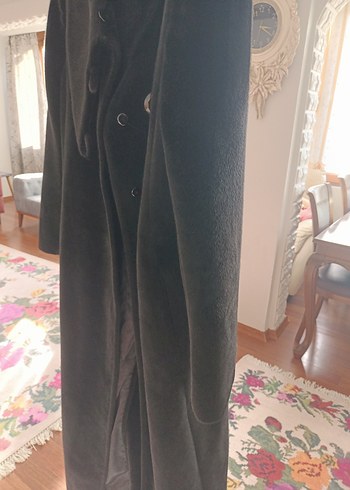 Siyah tay tüyü kaban manto - Görsel 2