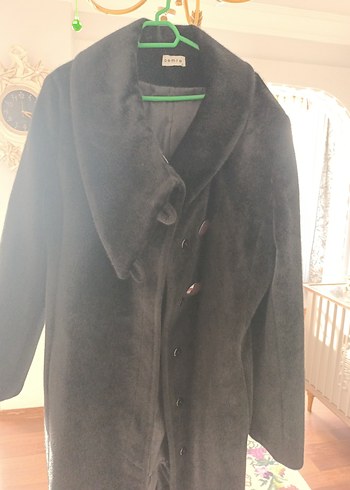 Siyah tay tüyü kaban manto - Görsel 7