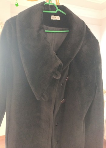 Siyah tay tüyü kaban manto - Görsel 3