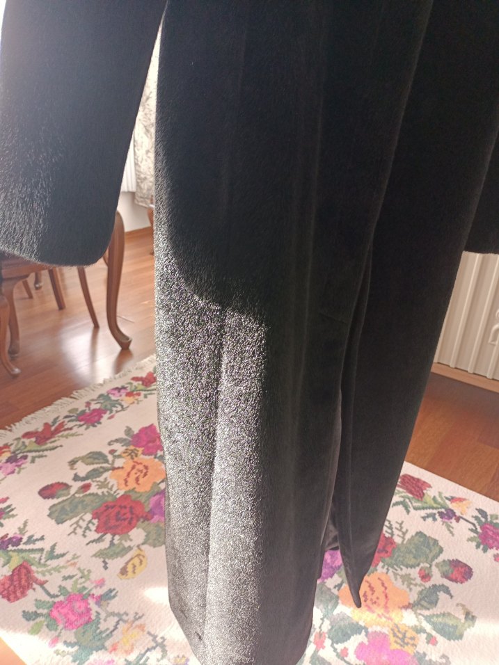 Siyah tay tüyü kaban manto - Görsel 5