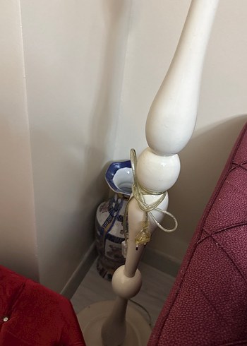 Pembe Nakışlı Pastel Abajur - Görsel 2