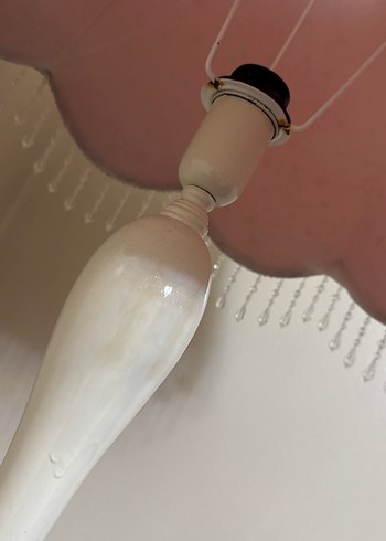 Pembe Nakışlı Pastel Abajur - Görsel 5