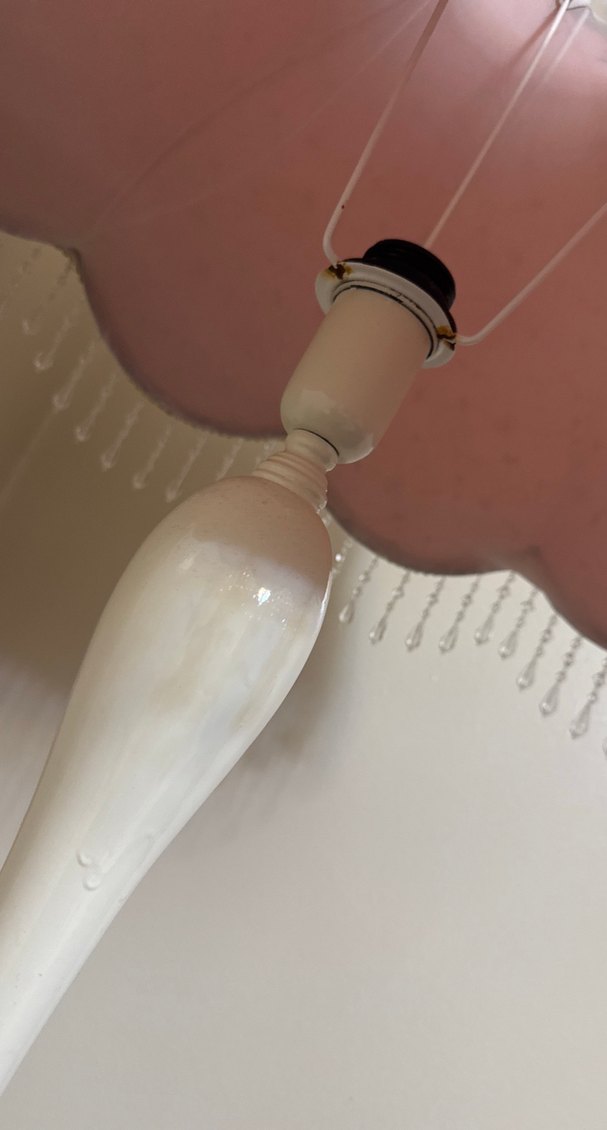 Pembe Nakışlı Pastel Abajur - Görsel 5