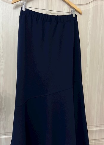 BURÇAK Kadın Lacivert Uzun Drapeli Etek - Görsel 2