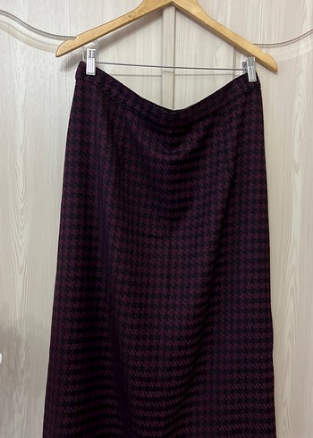 Bordo Drapeli Kadın Uzun Etek - Görsel 2