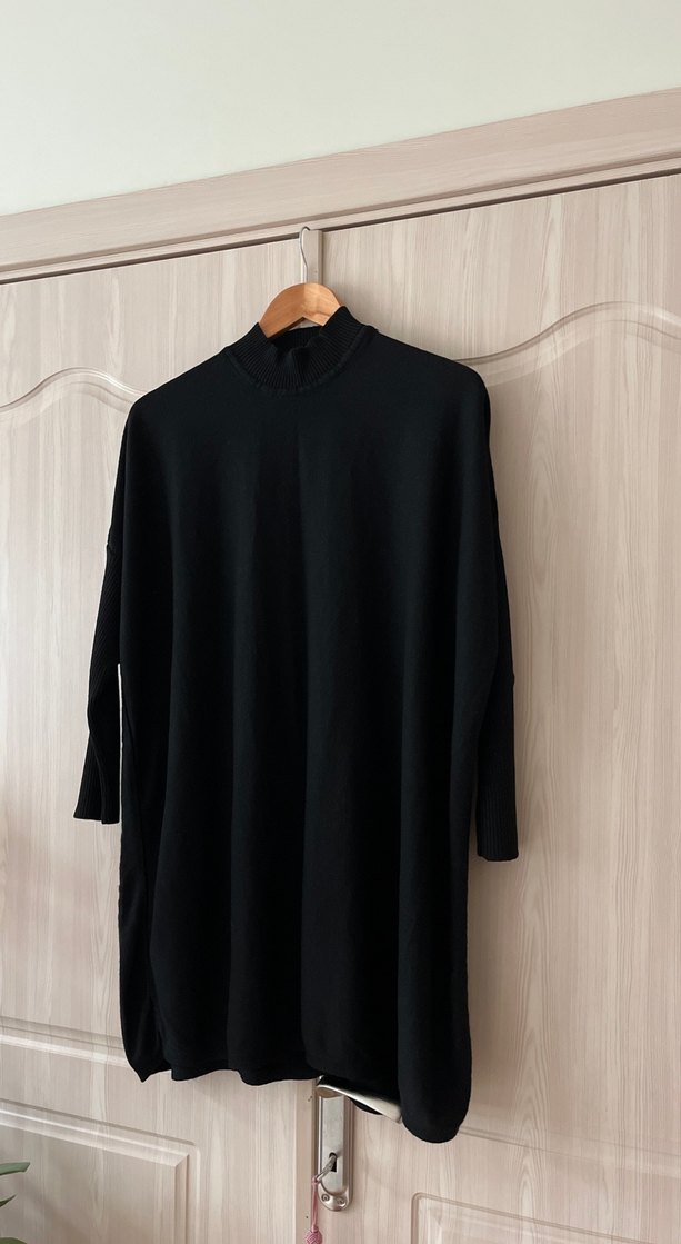 Siyah Yüksek Yaka Kadın Triko Kazak - Görsel 4