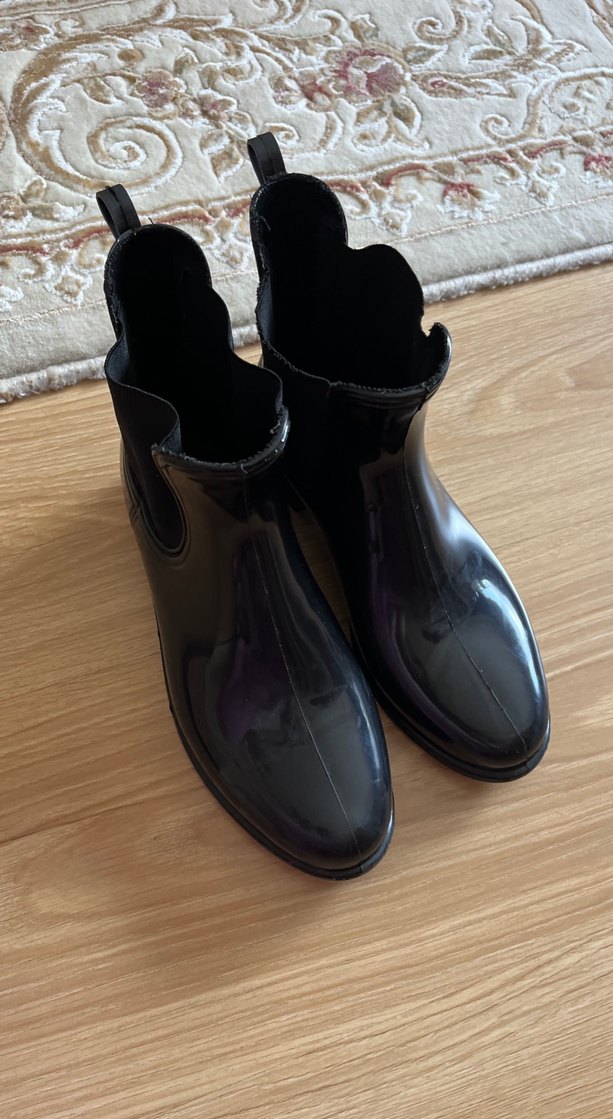 Siyah Rugan Kadın Stiletto Bot - Görsel 2