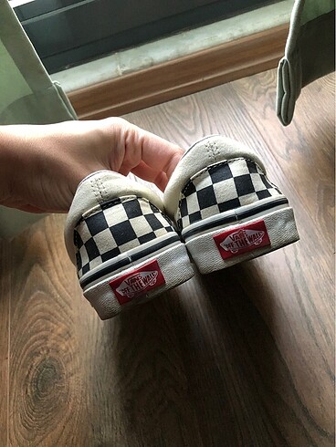 38 Beden çeşitli Renk Vans Classic Slip-On Checkerboard Siyah - Bej Sneaker