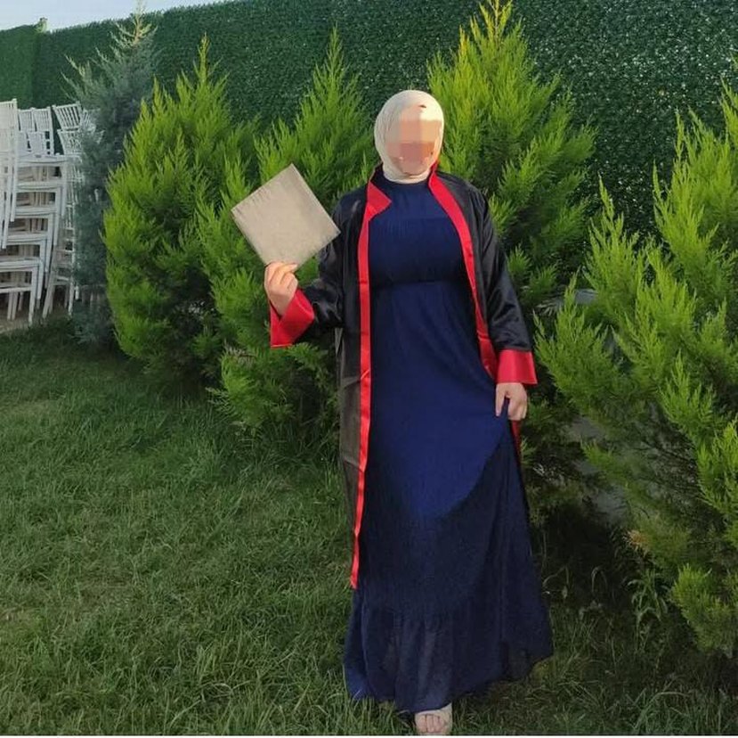 lacivert Piliseli Uzun Salaş Elbise - Görsel 3