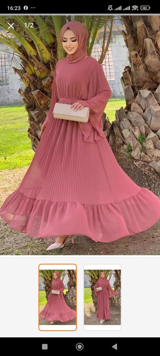 Pudra Piliseli Uzun Bohem Elbise - Görsel 2