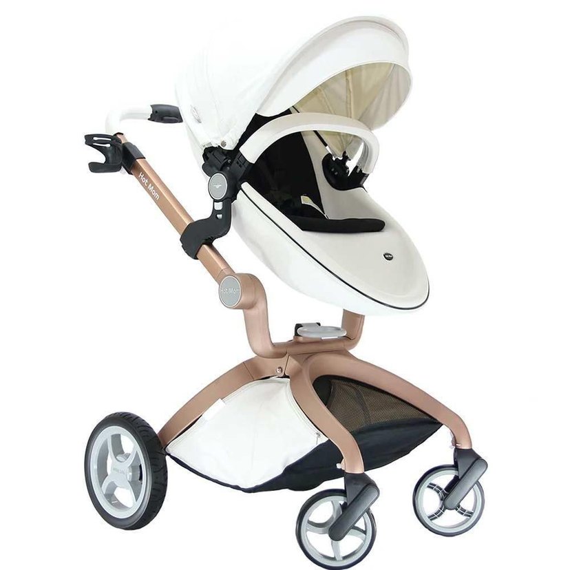 yoyko hotmom Beyaz Bebek Arabası, Hafif ve Modern Tasarım - Görsel 2
