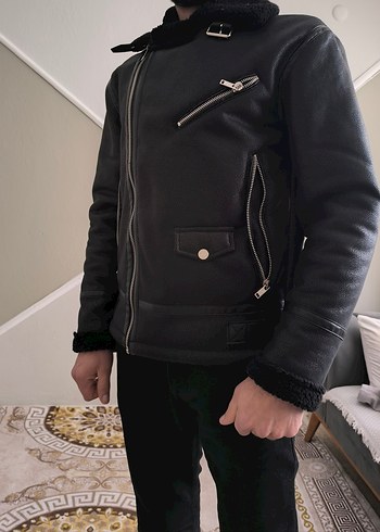 Deri Siyah Erkek Ceket, Normal Boy, Tokalı - Görsel 4