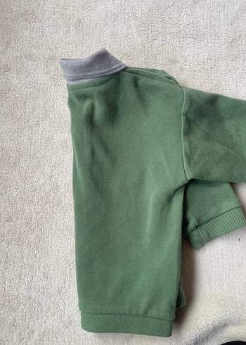 Erkek Çocuk Yeşil Gri Yakalı Sweatshirt - Görsel 3