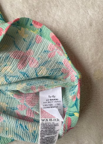 Kız Çocuk Çok Renkli Çiçekli Örgü Tişört - Görsel 4