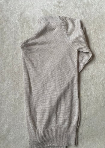 Bej V Yaka Uzun Kollu Kadın Triko - Görsel 2