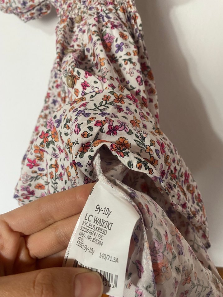 Çiçek Desenli Bohem Kız Elbisesi - Görsel 4