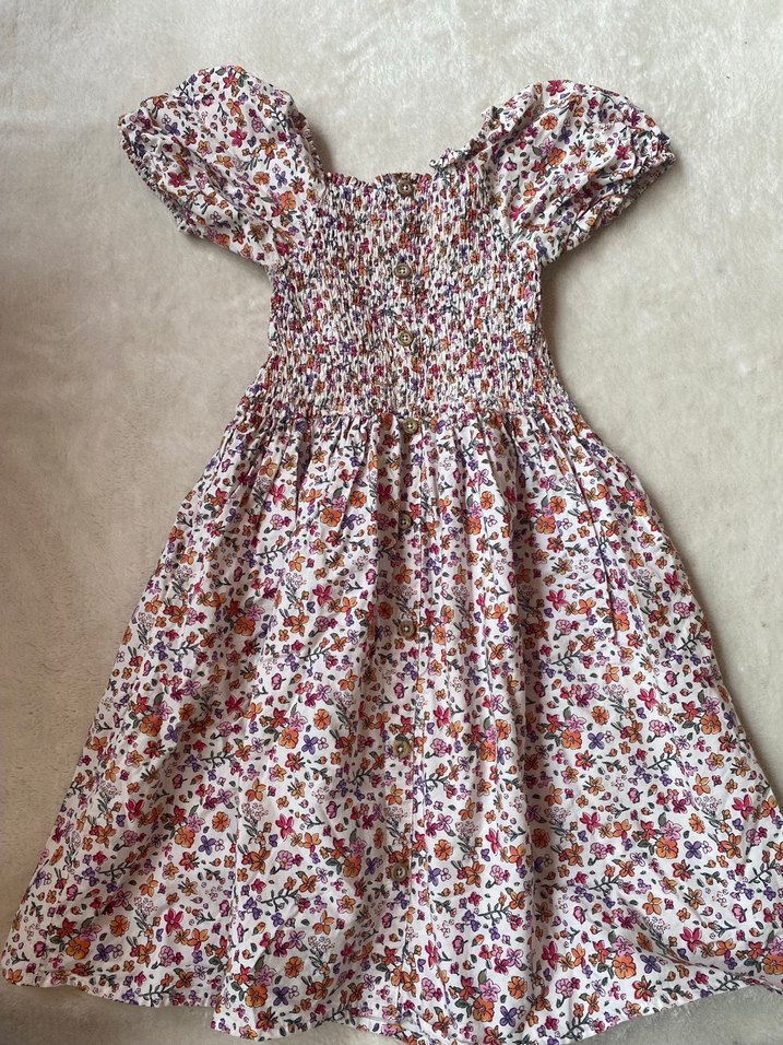 Çiçek Desenli Bohem Kız Elbisesi - Görsel 3