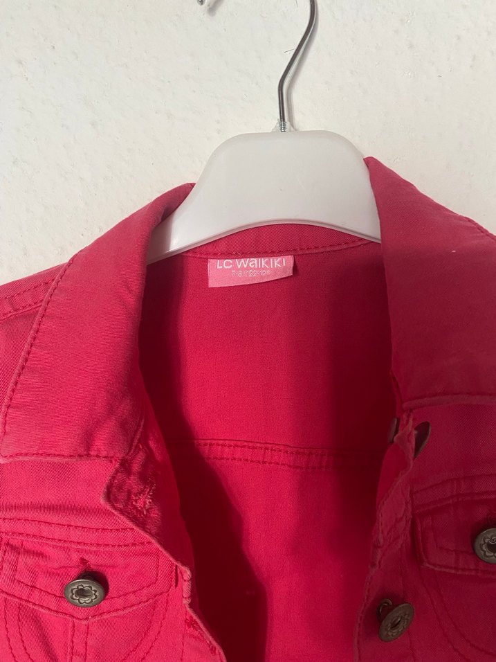 Kız Çocuk Pembe Düğmeli Ceket - Görsel 3