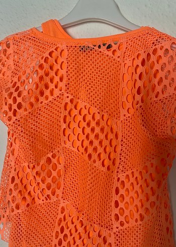 Turuncu Dantel Detaylı Kız Bluzu - Görsel 4