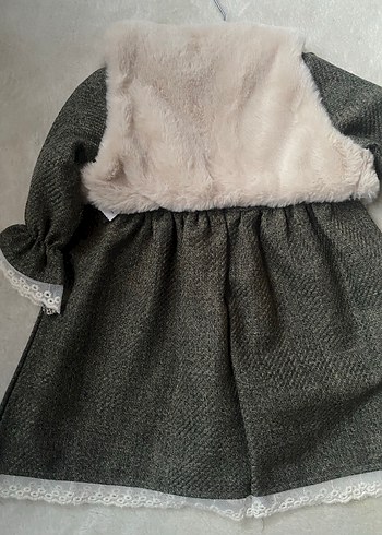 Kız Çocuk Yün Nakışlı Uzun Kollu Elbise - Görsel 3