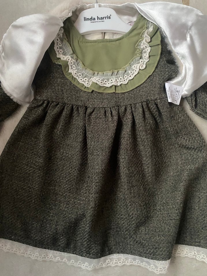 Kız Çocuk Yün Nakışlı Uzun Kollu Elbise - Görsel 2